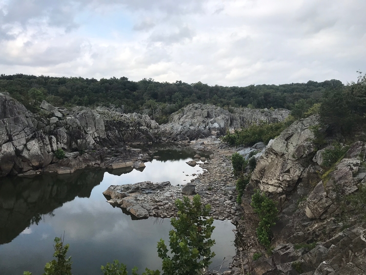 rock formations over water