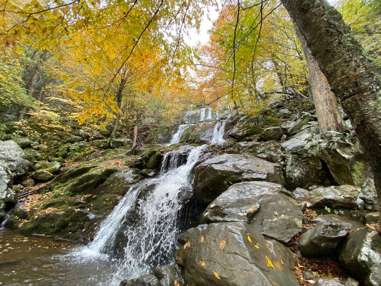 A waterfall in the hills