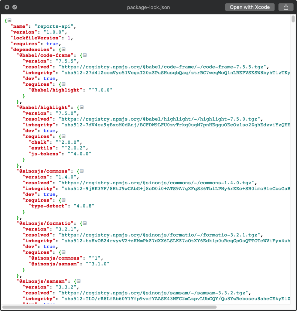 json syntax highlighting